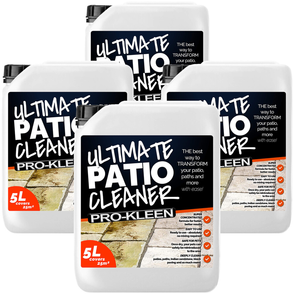 ProKleen Ultimate Patio Cleaner Black Spot Remover Lichen Drives Slabs 20L - Image 3