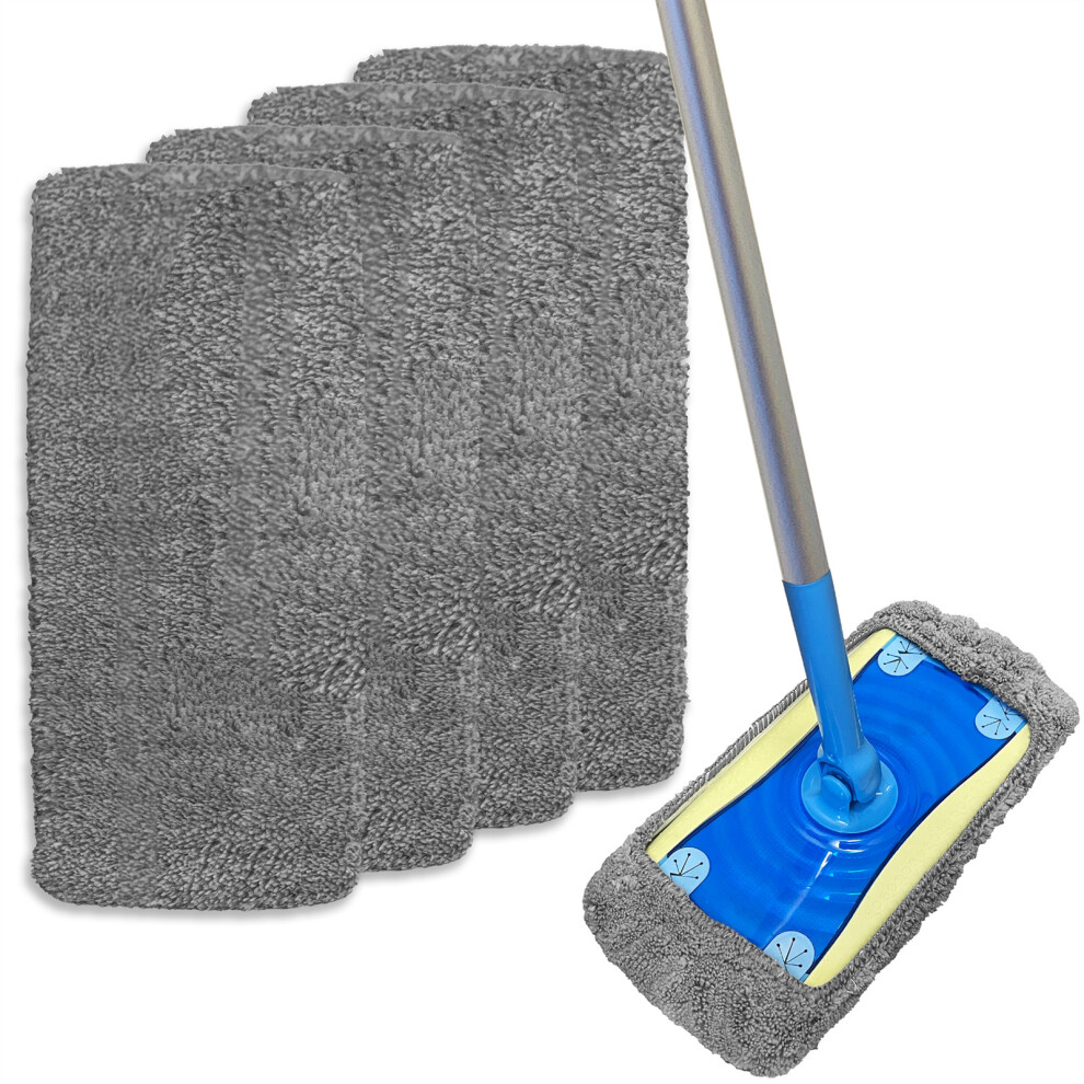 The Dustpan & Brush Store Flat Mop Microfibre Pads Replacement Flash Floor Tiles Cleaner Refill Size 4