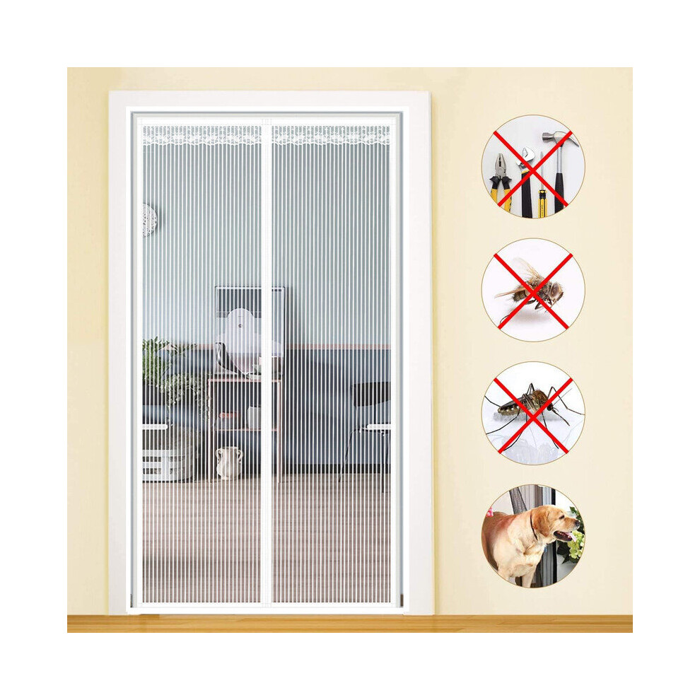 Magnetic Screen Door, 2.7x6.7ft Fly Screen Door Insect Net Curtain Keeps Insects Out