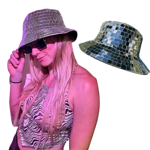 Disco Ball Hat Visor Glitter Mirror Disco Ball Cap 1