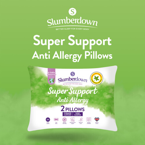Slumberdown (2 Pack) Slumberdown Anti Allergy Super Support Pillow UK Made 1