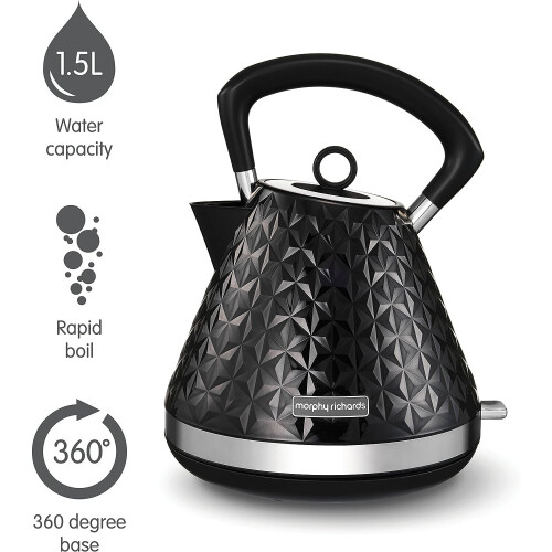 Morphy Richards Morphy Richards Vector Pyramid Kettle 108131 Traditional Kettle Black