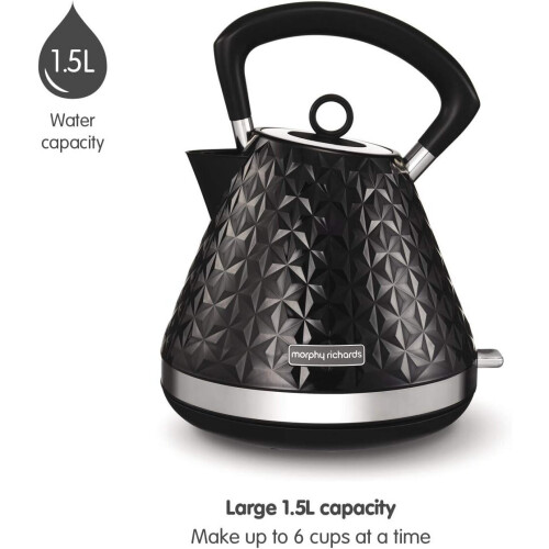 Morphy Richards Morphy Richards Vector Pyramid Kettle 108131 Traditional Kettle Black 2