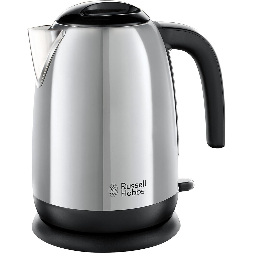 Russell Hobbs 23911 Adventure Polished Stainless Steel Electric Kettle Open Handle, 3000 W, 1.7 Litre