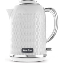 Breville Curve White Electric Kettle | 1.7L | 3KW Fast Boil | White & Chrome [VKT117]
