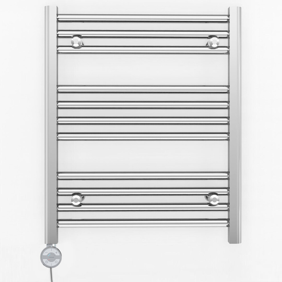 (500 X 600Mm (Btu: 669), With Moa Thermostatic Element) 500Mm Wide Chrome Electric Towel Rail With Thermostatic Element 5056616502440