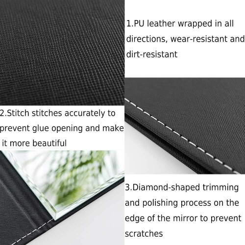 Large Portable Folding Mirror, Travel Mirror Folding with PU Leather 1