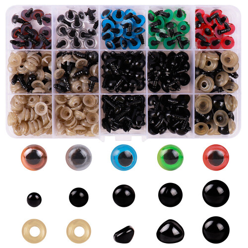 390Pcs Safety Eyes for Crochet Toys with Washers