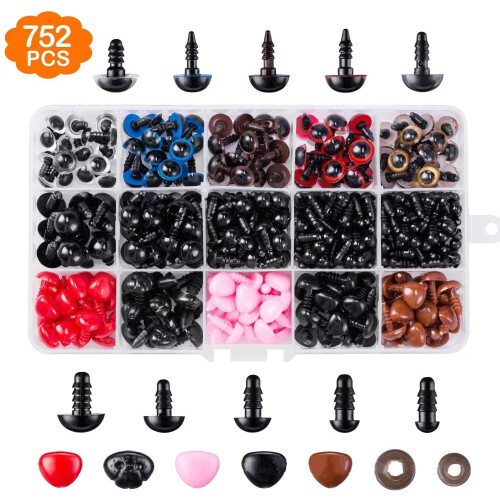 752Pcs Safety Eyes for Crochet Toys with Washers
