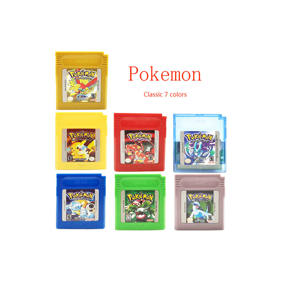 (Pokemon 7 PCS) Pokemon GBC Card 16 Bit Video Game Cartridge Console Card For Gameboy