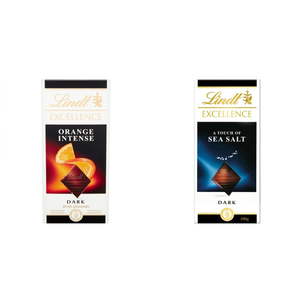 2 Lindt Intense Orange + 2 Lindt Dark Sea Salt