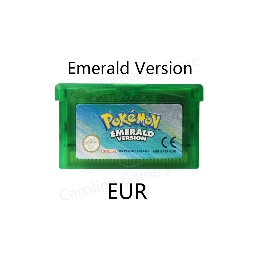 (EUR Emerald) GBA Series 32-bit Video Game Cartridge Console Memory Card Pokemon Emerald