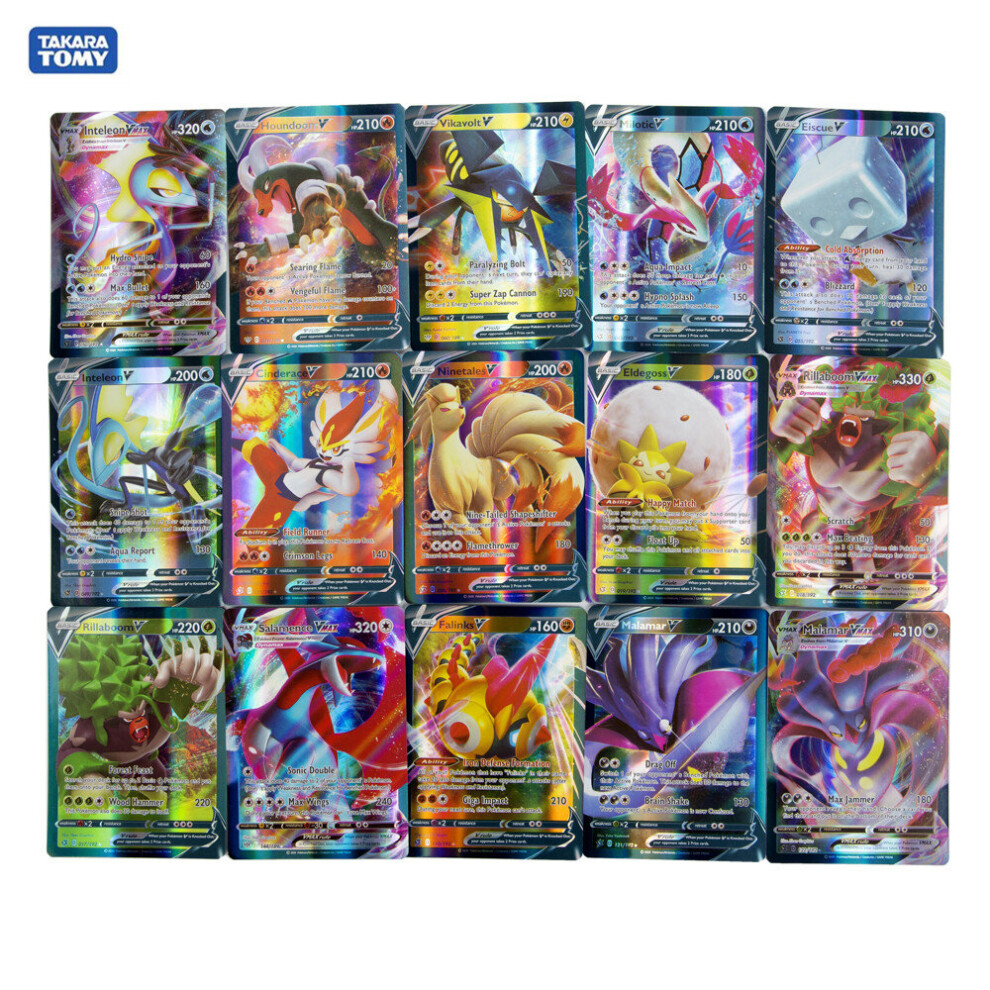 (100 Vmax) 60/100Pcs Vmax Pokemon cards English version anime collection Trading