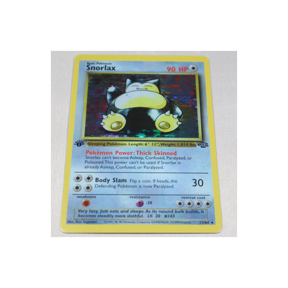 (Snorlax JU 11-64) 1996 1st Edition Pokemon Foil Flash Cards Charizard Blastoise Venusaur