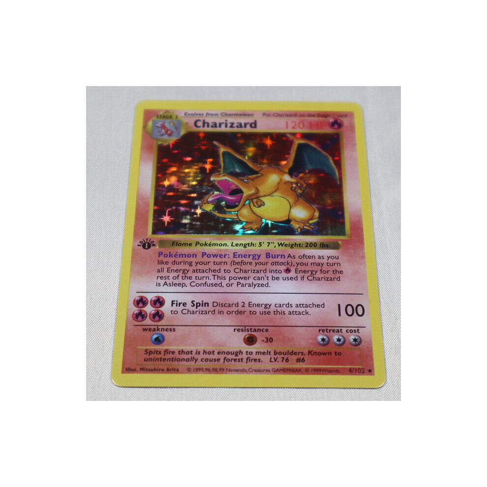 (Charizard BS 4-102) 1996 1st Edition Pokemon Foil Flash Cards Charizard Blastoise Venusaur