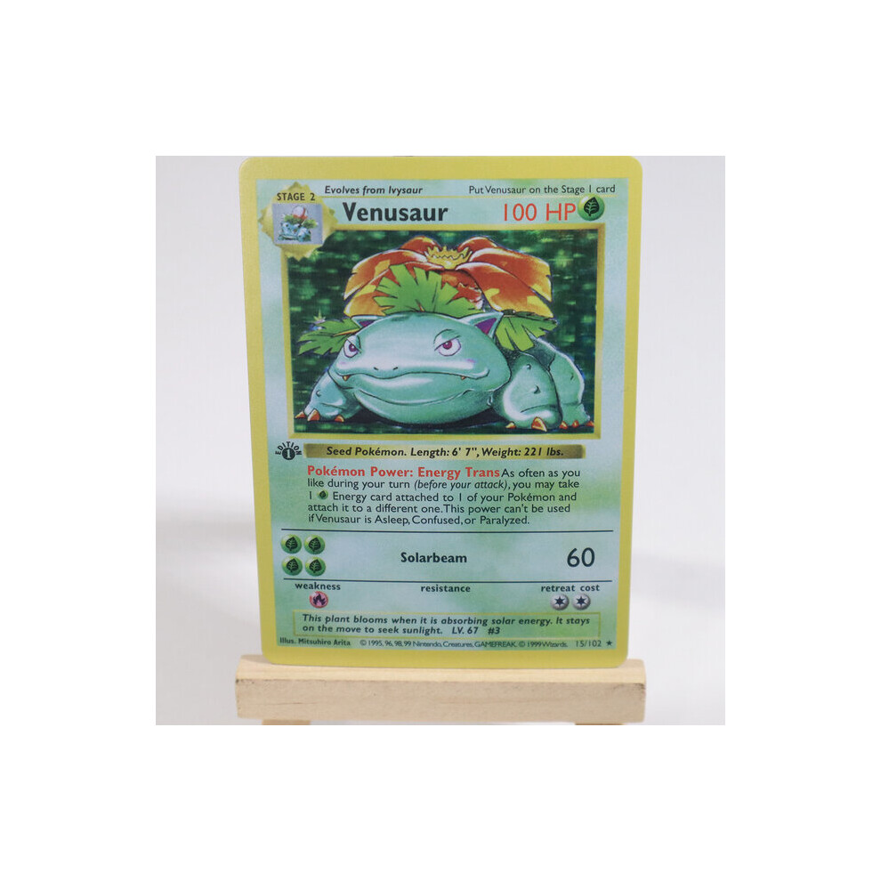 (Venusaur BS 15-102) 1996 1st Edition Pokemon Foil Flash Cards Charizard Blastoise Venusaur