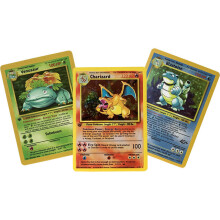 (English-3pcs) 3Pcs Pokemon 1996 Years English Cards PTCG Charizard Blastoise Venusaur