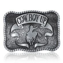 1pc Western Denim Belt Buckle COW BOY UP Mens Novelty Belt Buckle