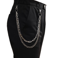 Punk Chains On Jeans Keychain Pants Layer Belt Waist Chains Hip Hop Hook Hiphop Jewelry For Men