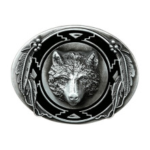 1pc Western Style European And American Style High Mens Alloy Wolf Head Leather Belt Buckle Jeans Belt Buckle Retro Pattern