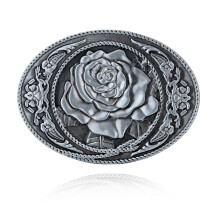1pc Western Cowboy Style Classic Versatile Rose Pattern Belt Buckle 3 Colors