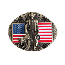 High Zinc Alloy Flag Belt Buckle Western Cowboy Style Belt Buckle