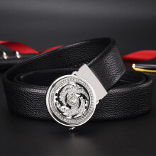 Mens Belt Lucky Casual Inlaid Artificial Diamond Golden Silvery Rotatable Leather Belt