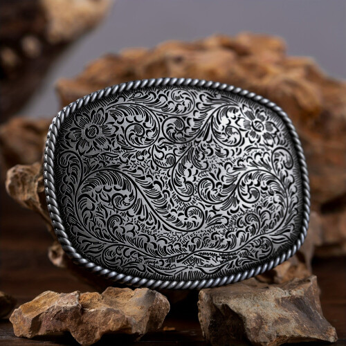 Vintage Pattern Western Cowboy Belt Buckle 1