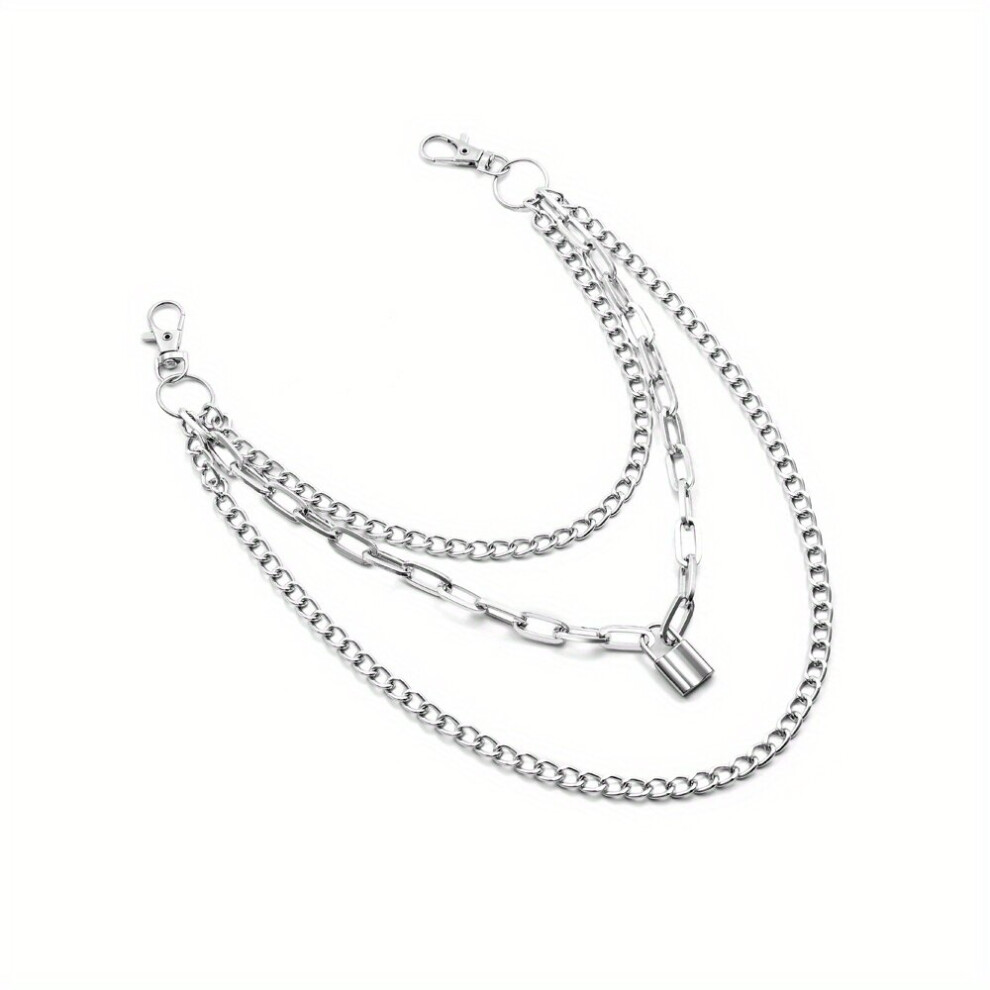 Lock Pendant Multilayer Metal Chain Pants Chain Mens Waist Chain Punk Style Jewelry-image-OPC-PC6CXVP-NEW