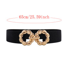 Belt For Women Elastic Bands Fancy Alloy Golden Ring Buckle Buckle Multicolor Belts For Dress