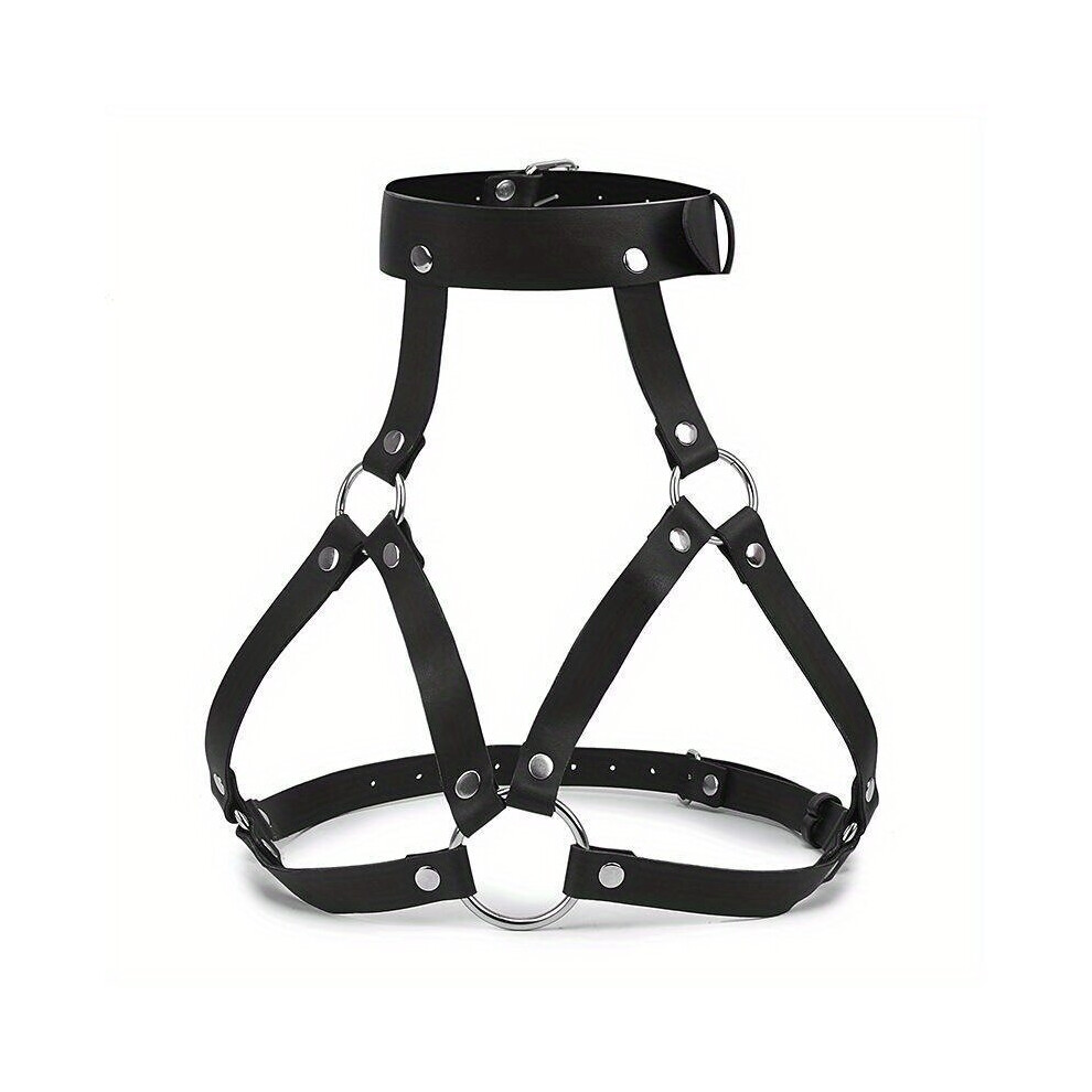 Black Hollow Body Harness Women Y2k Chest Belt Bondage Punk Garter Belt Fetish Suspender For Women Gothic Clothes