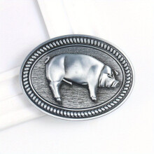 1pc Pigs Wild Boar Oval Belt Buckle Vintage Metal Belt Buckle Smooth Clasp Unique Zodiac Animal Jeans Accessory