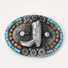 Boot Turquoise Belt Buckle For Women & Men Western Jeans Accessories Cowboy Cowgirl Leather Belt Buckle Waistband Parts For DIY