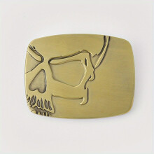 Skull Rectangular Belt Buckle For Women & Men Western Jeans Accessories Leather Belt Buckle Waistband Parts For DIY