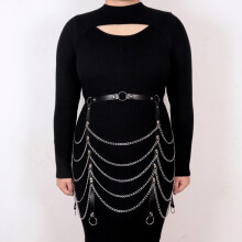 Leg Chain Pu Leather Waist Belt Sexy Harness Garter Belt Gothic Body Belt For Party Costume Accessories