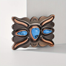 Insect Carved Belt Buckle Vintage Striped Geometric Western Cowboy Belt Accessories Leather Belt Buckle For DIY
