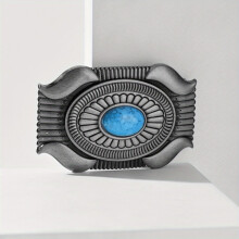 Vintage Striped Belt Buckle Classic Geometric Western Cowboy Belt Accessories Leather Belt Buckle For DIY