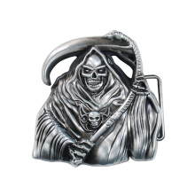 Grim Reaper Belt Buckle Women Mens Metal Skull Skeleton Buckles For Belts Punk Rock Western Cowboy Jeans Accessories
