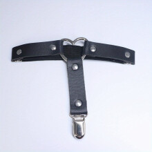 Heart Hollow Out Leg Garter Punk Rivet Leg Thigh Harness Belt PU Leather Solid Belt For Women
