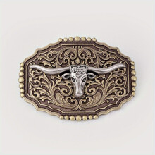 Boho Bull Head Belt Buckle For Women & Men Vintage Western Cowboy Cowgirl Jeans Accessories Leather Belt Buckle Waistband Parts For DIY