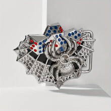 Dice Spider Belt Buckle Vintage Silvery Western Cowboy Belt Decorative Accessories Leather Belt Buckle For DIY