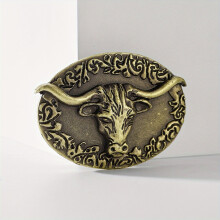 Vintage Bull Head Belt Buckle Unisex Oval Cowboy Cowgirl Belt Buckle Western Jeans Accessories Leather Belt Buckle For DIY