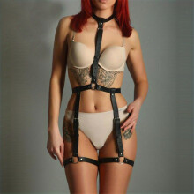 Gothic Adjustable Body Harness Belt Punk PU Leather Hollow Harness Garter Belt Nightclub Party Accessories For Women