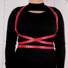 Red Pu Leather Harness Belt Suspenders Ladies Sexy Waist Chain Club Harness Body Accessories For Women Sex Toy
