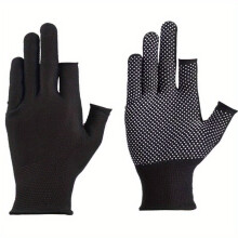 1pair Anti Slip Breathable Sweat Absorbing Two Finger Gloves For Outdoor Cycling And Fishing Fitness