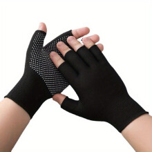 1pair Anti Slip Breathable Sweat Absorbing Five Finger Gloves For Outdoor Cycling And Driving