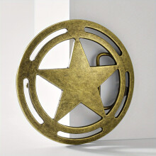 Vintage Pentagram Belt Buckle Hollow Out Western Cowboy Belt Decorative Accessories Leather Belt Buckle For DIY