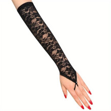 1 Pair Lace Long Gloves Solid Breathable Bridal Wedding Gloves Women Dress Accessories
