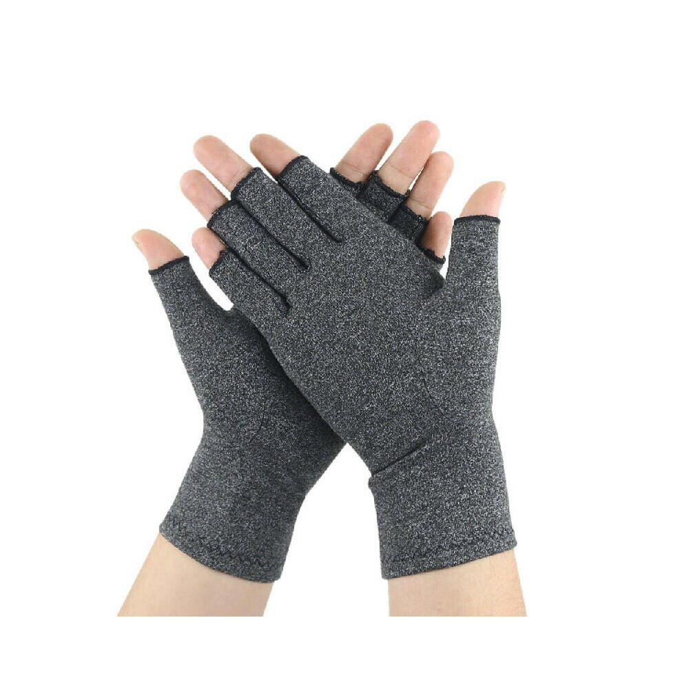 Grey 1Pc Unisex Winter Warm Arthritis Compression Gloves For Hand Finger Carpal Tunnel Pain Relief