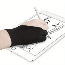 1pc Professional Artist Drawing Gloves Two Finger Anti Fouling Glove For Graphic Tablet Light Pad